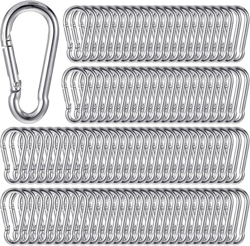100 PCS Spring Snap Hooks ، M5 Spring Snap Hook Clips Clips Metal Hight Duty Link Buckle chain chain chain small rope monnector for keys swing swing fishing travel in Saudi Arabia
