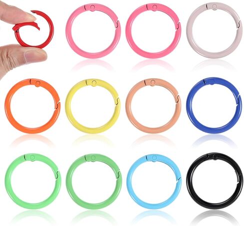 12 PCS Carabiner Spring O Rings 1 "Carabiner Clip keychain Contlulful Key Ring Keyrings Buckle لتوصيل سلاسل المفاتيح ، والتصفيق ، وملحقات DIY Charms in Saudi Arabia