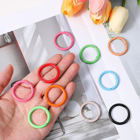 12 PCS Carabiner Spring O Rings 1 "Carabiner Clip keychain Contlulful Key Ring Keyrings Buckle لتوصيل سلاسل المفاتيح ، والتصفيق ، وملحقات DIY Charms in Saudi Arabia