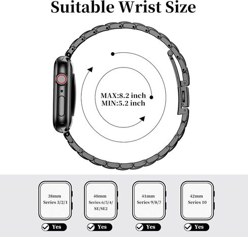 MioHHR Thin Stainless Steel Bands Compatible for Apple Watch 42/41/40/38mm in Kuwait