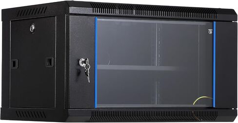 12U Wall Mount Network Cabinet - 23.6 "حاوية رف خادم عميقة مع قفل الباب الزجاجي والألواح الجانبية القابلة للإزالة ، رف معدات IT/AV للبيانات الآمنة والتركيبات البصرية in Kuwait