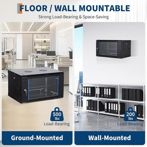 12U Wall Mount Network Cabinet - 23.6 "حاوية رف خادم عميقة مع قفل الباب الزجاجي والألواح الجانبية القابلة للإزالة ، رف معدات IT/AV للبيانات الآمنة والتركيبات البصرية in Kuwait