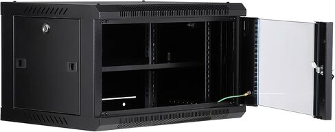12U Wall Mount Network Cabinet - 23.6 "حاوية رف خادم عميقة مع قفل الباب الزجاجي والألواح الجانبية القابلة للإزالة ، رف معدات IT/AV للبيانات الآمنة والتركيبات البصرية in Kuwait