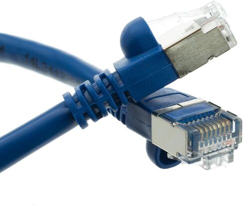 كابل CableWholesale Cat5e Ethernet Cable ، 24Awg ، RJ45 Gold Plate Connector ، ETL ، Snagless Boot 4 Pair Stranded Copper Smielded Twisted Cable (STP) كابل شبكة الإنترنت ، 7 أقدام ، أزرق in Saudi Arabia