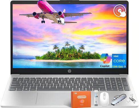 HP 15.6 "كمبيوتر محمول من الشاشة التي تعمل باللمس 2025 ، 13th Gen Intel I3-1315U (حتى 4.5 جيجا هرتز) ، ذاكرة وصول عشوائي 64 جيجابايت ، 2 تيرابايت SSD ، رسومات Intel UHD ، عمر البطارية الطويل ، Wi-Fi 6 ، Windows 11 Pro ، Copilot AI ، الملحقات ، الملحقات in Saudi Arabia