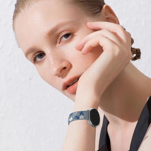 نطاقات الأزهار المتوافقة مع Samsung Galaxy Watch 8/8 كلاسيكي 40 مم/44 مم/46 مم للنساء ، حزام زهرة ناعمة من السيليكون المحفور بالسيليكون المتقن in Saudi Arabia
