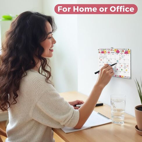 CRANBURY Small 8x6" Wall Calendar 2025-2026 (Floral), Use July 2025 to Dec 2026, Mini Monthly Hanging Calendar, Gorgeous Flower Designs, Use on Bulletin Board, Fridge, or on Desk, Includes Stickers in Kuwait