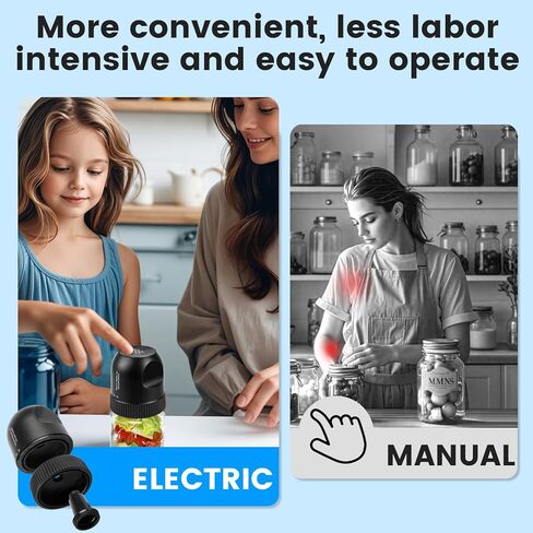 ماسون جرة الفراغات ، 3 في 1 طقم سدادات جرة كهربائية للجرار الماسون العادية أو العريضة ، أكياس ختم الفراغ ، 10 أغطية ، 2 أكياس ، يمكن الافتتاح ، آلة الختم التلقائية لتخزين الطعام in Kuwait