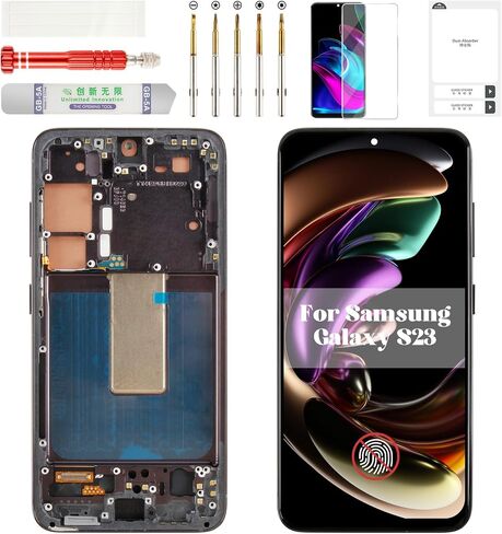 TFT for Samsung S23 Screen Digitizer for Samsung S23 LCD Screen Replacement for Galaxy SM-S911U Screen Touch Display Assembly with Frame Black (Without Fingerprint Function) in Saudi Arabia
