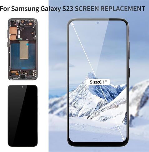 TFT for Samsung S23 Screen Digitizer for Samsung S23 LCD Screen Replacement for Galaxy SM-S911U Screen Touch Display Assembly with Frame Black (Without Fingerprint Function) in Saudi Arabia