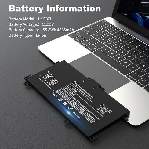 LK03XL L09281-855 916814-855 LKO3XL استبدال بطارية الكمبيوتر المحمول لـ HP ENVY X360 قابلة للتحويل 15M-CN0012DX 15M-BP1XX 15M-CN0012DX 15-CN0XXX 15M-CN0011DX 15M-BQ1XX in Kuwait