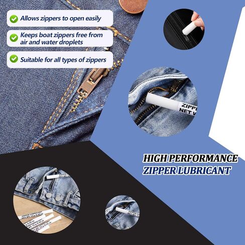 Nuanchu 6 PCS SHIPPER WAX SNAP و SHIPPER THEATHATANT و ZIP LUBE لتشحيم وحماية السوستة البلاستيكية والمعدنية - مثالية للقوارب ، القماش ، حقائب الظهر ، الخيام ، السترات ، وأكثر من ذلك (0.42 أوقية) in Saudi Arabia