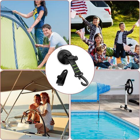 MAITYS 24 PCS أكواب شفط ثقيلة مع السنانير ، أكواب الشفط مرساة القنب مقاطع خطاف خيمة مقاطع مقاطع ربط ملحقات التخييم للسيارة لقوارب RV المظلة مصيدة زجاجية الزجاج (الأخضر) in Saudi Arabia