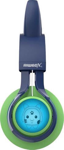 Riwbox Kids Headphones, CT-7S Cat Ear Bluetooth Headphones with LED Light, 85dB Volume Limiting, Over Ear with Microphone for Laptop/PC/TV (Pink&Purple) in Kuwait