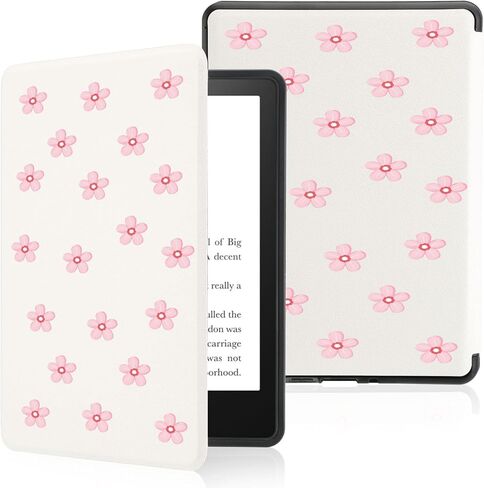 Cute Yellow Sunflower Case for 7" Kindle Paperwhite(12th Gen,2024)&Kindle Colorsoft with Hand Strap,Compatible with MagSafe for Wireless Charging,Sleep/Wake,Soft Silm Fit Leather Cover for KPW6 in Kuwait