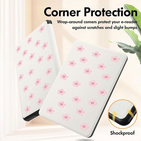 Cute Yellow Sunflower Case for 7" Kindle Paperwhite(12th Gen,2024)&Kindle Colorsoft with Hand Strap,Compatible with MagSafe for Wireless Charging,Sleep/Wake,Soft Silm Fit Leather Cover for KPW6 in Kuwait