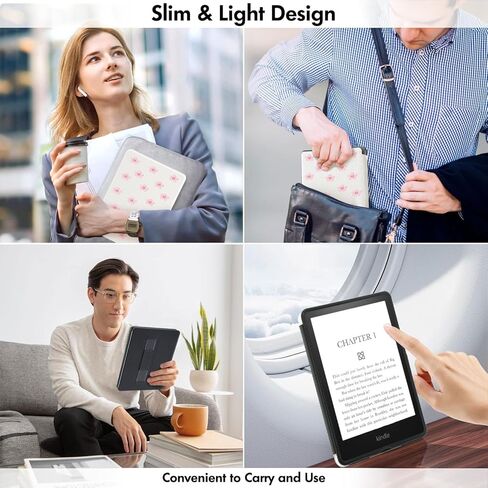 Cute Yellow Sunflower Case for 7" Kindle Paperwhite(12th Gen,2024)&Kindle Colorsoft with Hand Strap,Compatible with MagSafe for Wireless Charging,Sleep/Wake,Soft Silm Fit Leather Cover for KPW6 in Kuwait