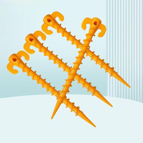 Heavy Duty Tent Stakes,Yellow Camping Tent Plastic Ground Pegs Set of 4,for Camping, Hiking, Garden & Outdoor Canopy in Saudi Arabia