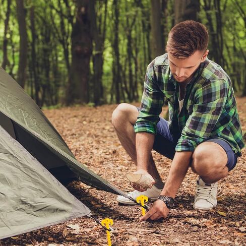 Heavy Duty Tent Stakes,Yellow Camping Tent Plastic Ground Pegs Set of 4,for Camping, Hiking, Garden & Outdoor Canopy in Saudi Arabia