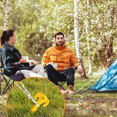 Heavy Duty Tent Stakes,Yellow Camping Tent Plastic Ground Pegs Set of 4,for Camping, Hiking, Garden & Outdoor Canopy in Saudi Arabia