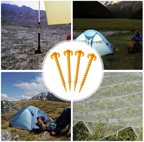 Heavy Duty Tent Stakes,Yellow Camping Tent Plastic Ground Pegs Set of 4,for Camping, Hiking, Garden & Outdoor Canopy in Saudi Arabia