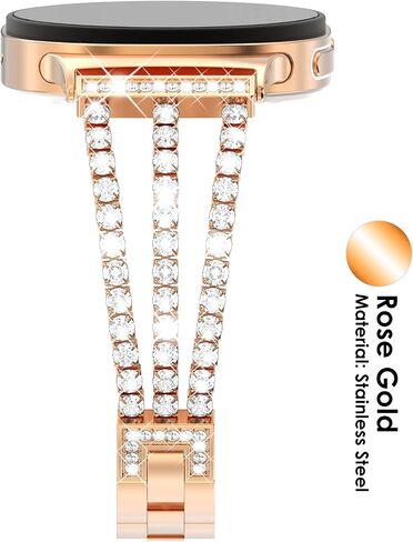 متوافق مع SARACE مع Samsung Galaxy Watch 8 Band 40mm 44mm ، Galaxy Watch 8 Classic Band 46mm Women Bling Diamond Rhinestone Bracelet for Galaxy Watch 8 in Kuwait
