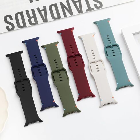 Sport Band for Samsung Galaxy Watch 8 Band 40mm 44mm/8 Classic 46mm for Men Women,No Gap Soft Silicone Replacement Strap Wristband for Samsung Galaxy Watch 8 Classic Bands 46 mm/8 44m 40 mm,6 Pack in Kuwait