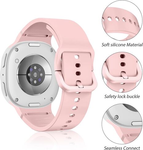 Sport Band for Samsung Galaxy Watch 8 Band 40mm 44mm/8 Classic 46mm for Men Women,No Gap Soft Silicone Replacement Strap Wristband for Samsung Galaxy Watch 8 Classic Bands 46 mm/8 44m 40 mm,6 Pack in Kuwait