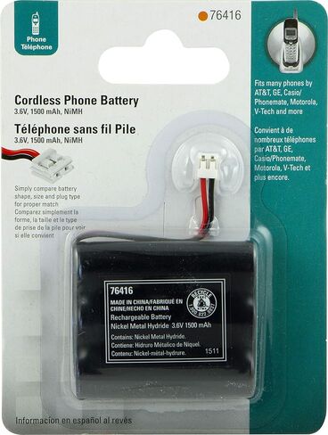 بطارية شحن لاسلكية باور جير GE قابلة لإعادة الشحن، حزمة بطاريات NiMh 3.6 فولت 800 ميللي أمبير، متوافقة مع الهاتف اللاسلكي، 76402 in Kuwait