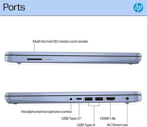 HP 14 Laptop Student Business 2025 Flagship Computer, AI Copilot, 4-Core 13th Gen Intel CPU, 16GB RAM 628GB Storage (128GB UFS+500GB Ext) 1-Yr Office 365 Long Battery HubxcelAccessory Win 11S Lavender in Saudi Arabia
