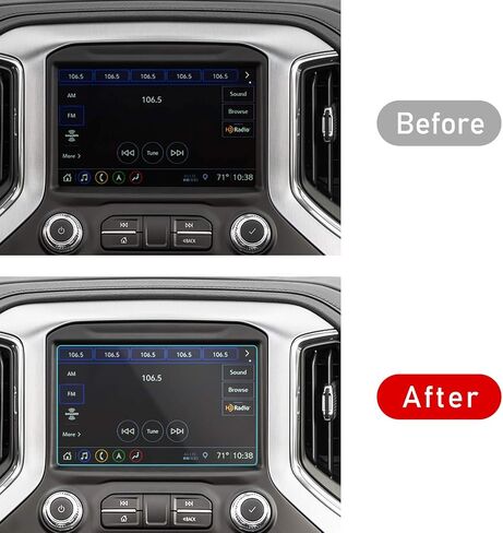 Moonlinks GMC Screen Protector for 2015-2021 GMC Sierra/Canyon Chevy Silverado/Colorado, 9H hardness Anti Glare Scratch Fingerprint Tempered Glass Center 8-Inch Screen Protector in Saudi Arabia