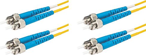 SpeedyFiberTX 6-Pack 1 Meter Duplex Singlemode ST/U to ST/U Fiber Patch Cable, Corning SMF-28 9/125um Ultra Optical Fiber, OS1/OS2 Compatible, Yellow LSZH Cable Jacket in Kuwait