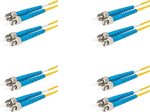 SpeedyFiberTX 6-Pack 1 Meter Duplex Singlemode ST/U to ST/U Fiber Patch Cable, Corning SMF-28 9/125um Ultra Optical Fiber, OS1/OS2 Compatible, Yellow LSZH Cable Jacket in Kuwait