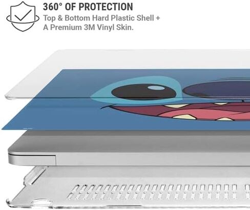 Skinit Laptop Case Plus Skin Compatible with MacBook Air 15in (2023) - Officially Licensed Disney Lilo and Stitch Close Design in Saudi Arabia