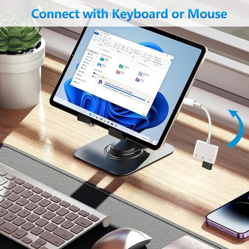 قارئ بطاقة SD لـ iPhone ipad ، قارئ بطاقة الذاكرة Adrudy مع SD MicroSD USB-A 3 فتحات لا يوجد تطبيق مطلوب in Saudi Arabia