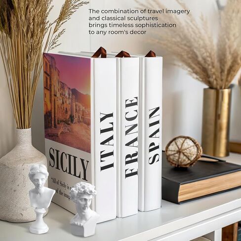 SIMPILIFY ASTHETIC - Decorative Books Set of 3 with Golden Garland Bead - Decorative Books for Coffee Table - Decorative Books for Home Decor - Designer Books Decor Set - Faux Books for Bookshelf in Saudi Arabia