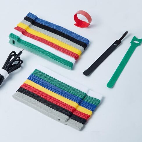 20PCS Nylon Strap Organizer Set, Reusable Self-Adhesive Tape for Daily Office Supplies, Durable and Soft Textile Material, Hook And Loop, Organizer Tool in Saudi Arabia
