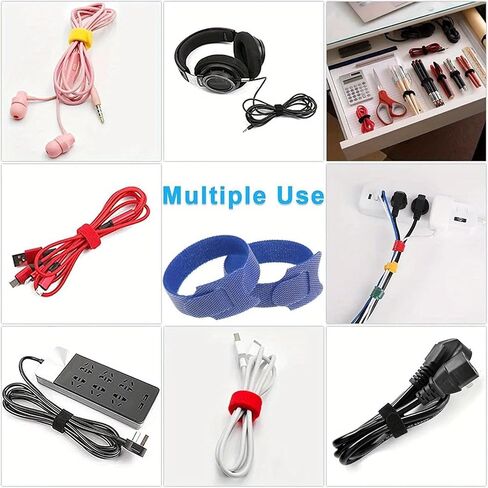 20PCS Nylon Strap Organizer Set, Reusable Self-Adhesive Tape for Daily Office Supplies, Durable and Soft Textile Material, Hook And Loop, Organizer Tool in Saudi Arabia