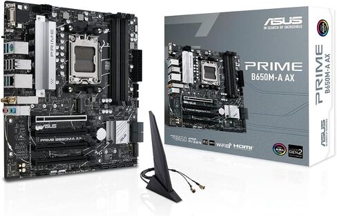 ASUS Prime B650M-A AX AMD B650(Ryzen 7000) Micro-ATX Motherboard(DDR5,PCIe 5.0 M.2,2.5Gb LAN,Wi-Fi 6, DP,USB 3.2 Gen 2 Ports,Front USB 3.2 Gen 1 Type-C®, BIOS Flashback™, CEC Tier II Ready) (Renewed) in Saudi Arabia