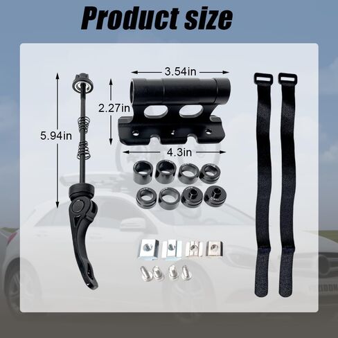 جبل شوكة الدراجات - إطلاق سريع من خلال محول المحور للطريق/MTB ، حاملة رف سقف الألومنيوم من الفضاء الفضائي مع محولات عالمية (حامل دراجة ثقيلة) in Kuwait