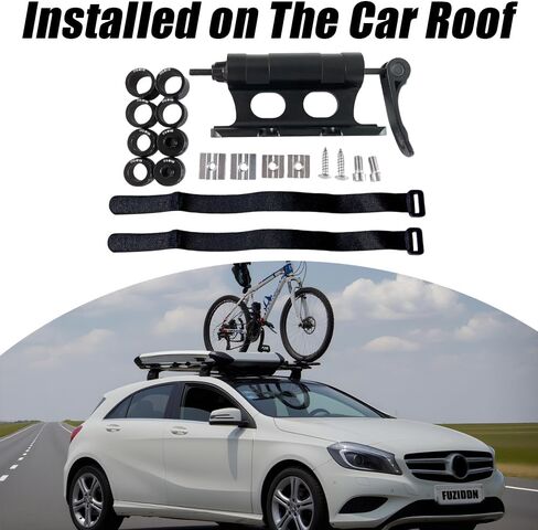 جبل شوكة الدراجات - إطلاق سريع من خلال محول المحور للطريق/MTB ، حاملة رف سقف الألومنيوم من الفضاء الفضائي مع محولات عالمية (حامل دراجة ثقيلة) in Kuwait