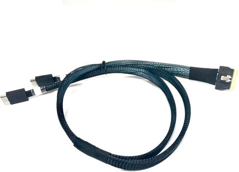 | SlimSAS 8i to Dual Oculink 4i Cable - 60 CM for High-Performance Connectivity in Saudi Arabia