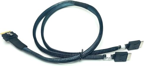 | SlimSAS 8i to Dual Oculink 4i Cable - 60 CM for High-Performance Connectivity in Saudi Arabia