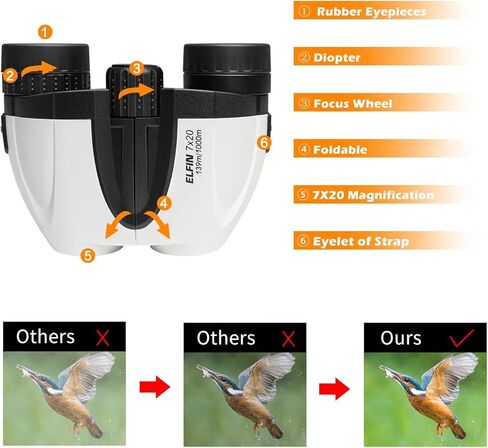 منظار بريسر 7x20 مدمج عالي الدقة مضاد للصدمات للأطفال in Kuwait