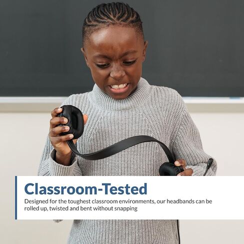 سماعة رأس ستيريو Cyber ​​Acoustics USB (AC-6012-20) - 20 حزمة، ميكروفون أحادي الاتجاه مع ذراع مرن للكمبيوتر الشخصي وأجهزة Mac؛ عناصر التحكم في الصوت المضمنة؛ مثالية للفصل الدراسي أو المنزل in Kuwait