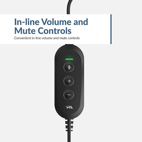 سماعة رأس ستيريو Cyber ​​Acoustics USB (AC-6012-20) - 20 حزمة، ميكروفون أحادي الاتجاه مع ذراع مرن للكمبيوتر الشخصي وأجهزة Mac؛ عناصر التحكم في الصوت المضمنة؛ مثالية للفصل الدراسي أو المنزل in Kuwait