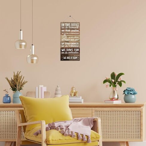 لافتات ديكور المكتب، علامة حائط ملهمة، لوحة خشبية معلقة للديكور، زخرفة خشبية لمكتب الموارد البشرية، قواعد المكتب، هدية زميل العمل، هدية صاحب العمل، نحن علامة فريق in Kuwait