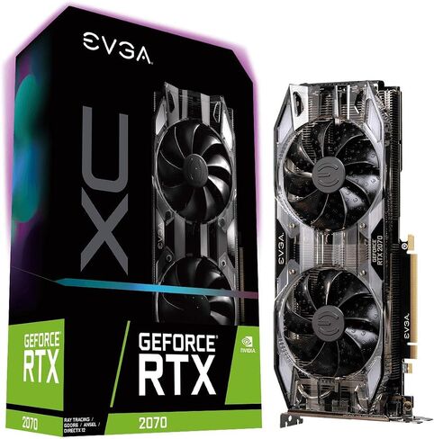 Evga Geforce RTX 2070 XC Gaming ، 8GB GDDR6 ، معجبين HDB المزدوج و RGB LED بطاقة 08G-P4-2172-KR ، ساعة دفعة حقيقية: 1710 MHz (متجدد) in Saudi Arabia