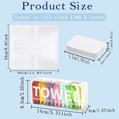 28 Pack Compressed Towels for Travel, Disposable Camping Towels - Quick Dry, Compact, Reusable, Portable Travel Towels for Backpacking, Hiking, Gym, Emergency, Survival Kit (9" x 12") in Saudi Arabia