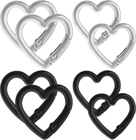 8Pcs Heart Shaped Keychain Clip Zinc Alloy Carabiner Cute Cool Spring Snap Clasp Hook Handbag Accessories Key Ring for Camping Hiking Fishing Traveling in Saudi Arabia